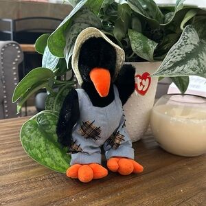 🐦‍⬛ TY Beanie Baby 1993 Cawley Scarecrow Plush Attic Treasure Fully jointed